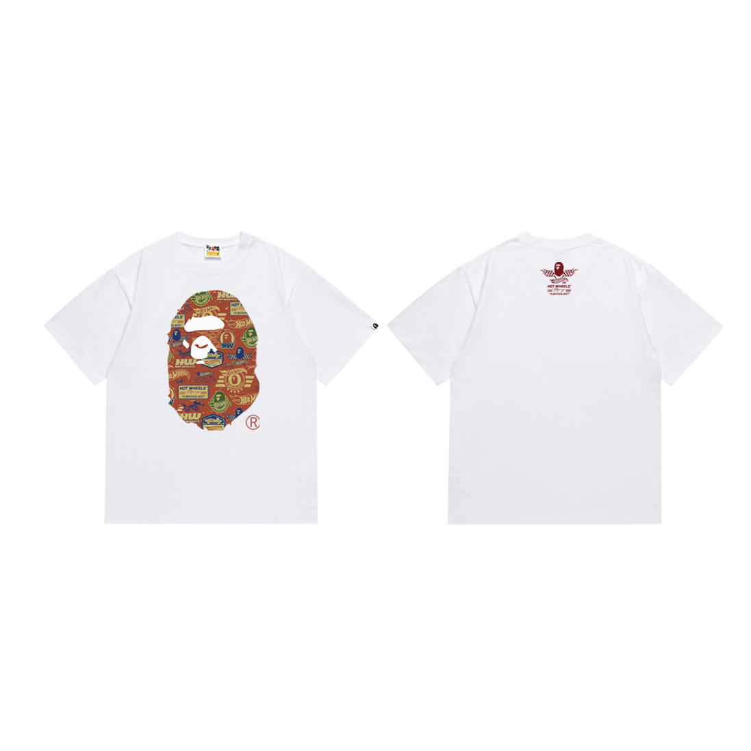 Bathing Shark and ape head print T-Shirt NextBlock