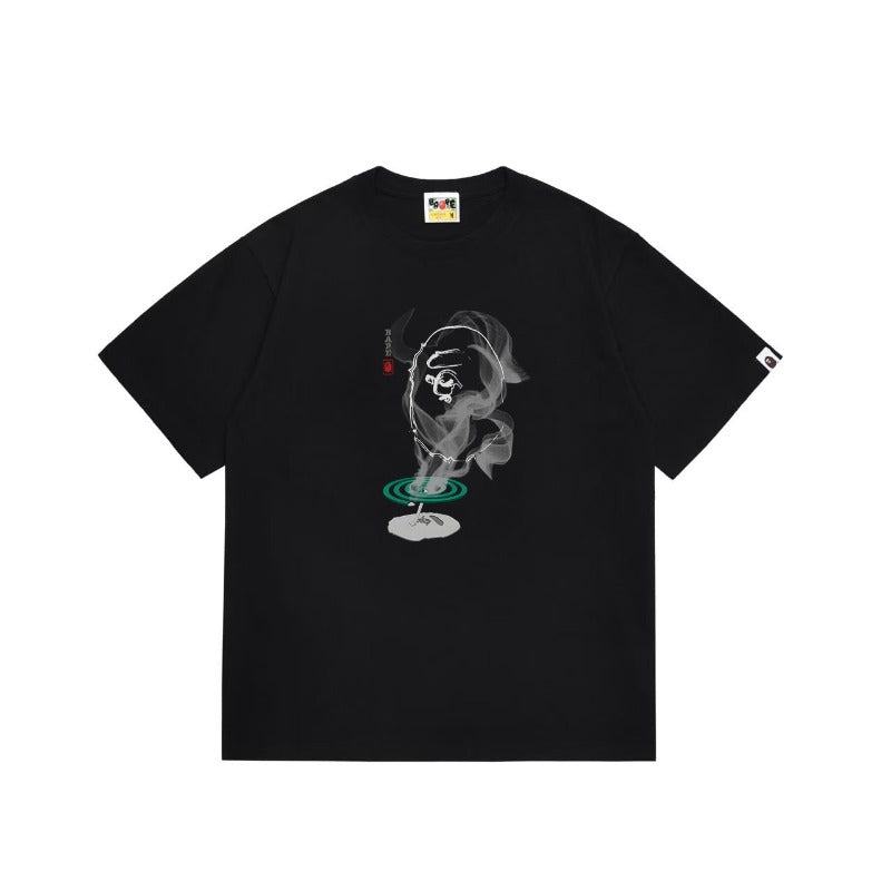 Bathing Shark and ape head print T Shirts NextBlock