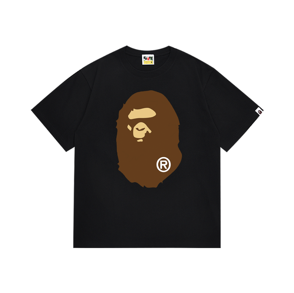 Bathing Shark and ape head print T-Shirt NextBlock