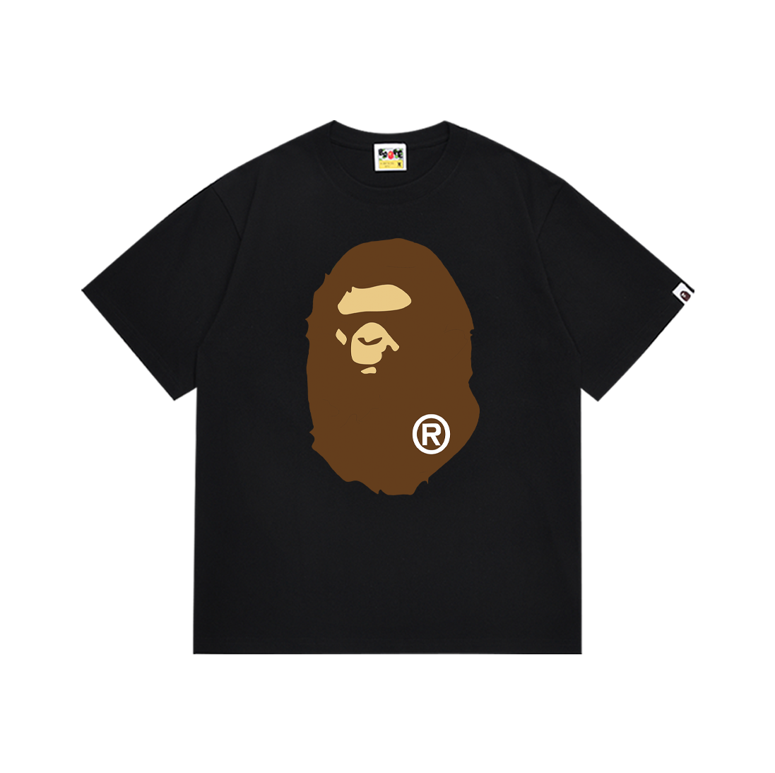 Bathing Shark and ape head print T-Shirt NextBlock