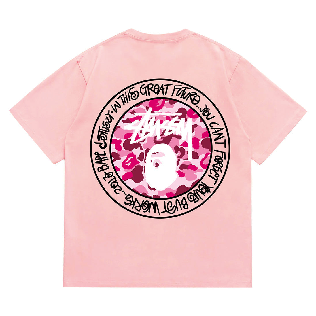 Bathing Shark and ape head print T-Shirt NextBlock