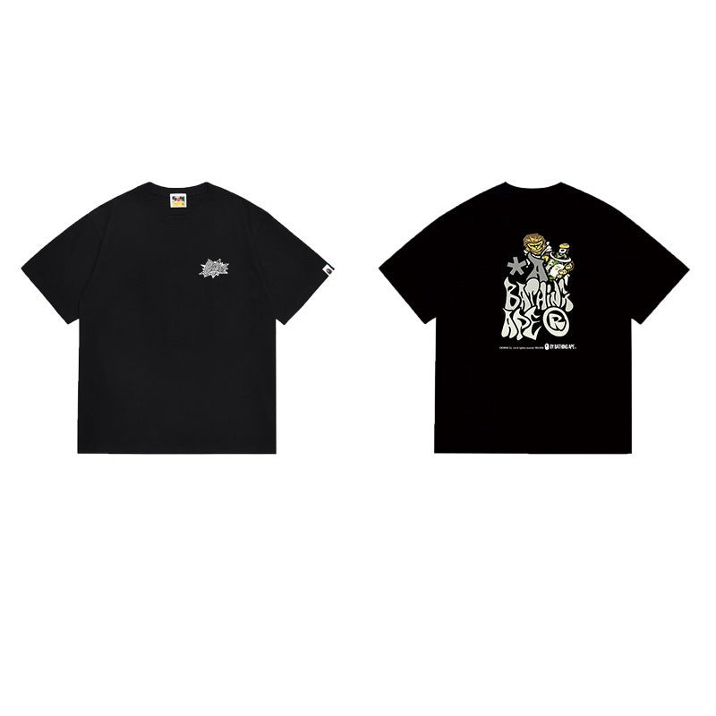 Bathing Shark and ape head print T Shirts NextBlock