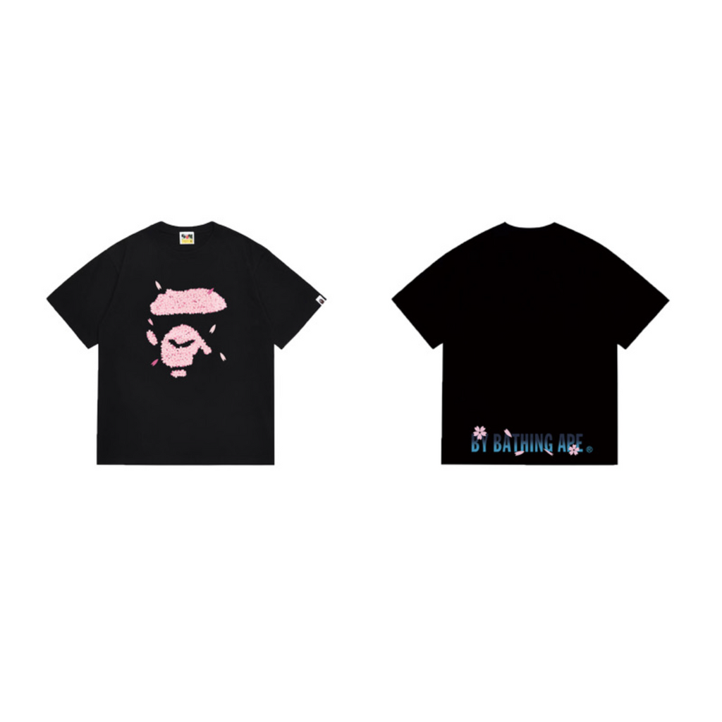 Bathing Shark and ape head print T-Shirt NextBlock