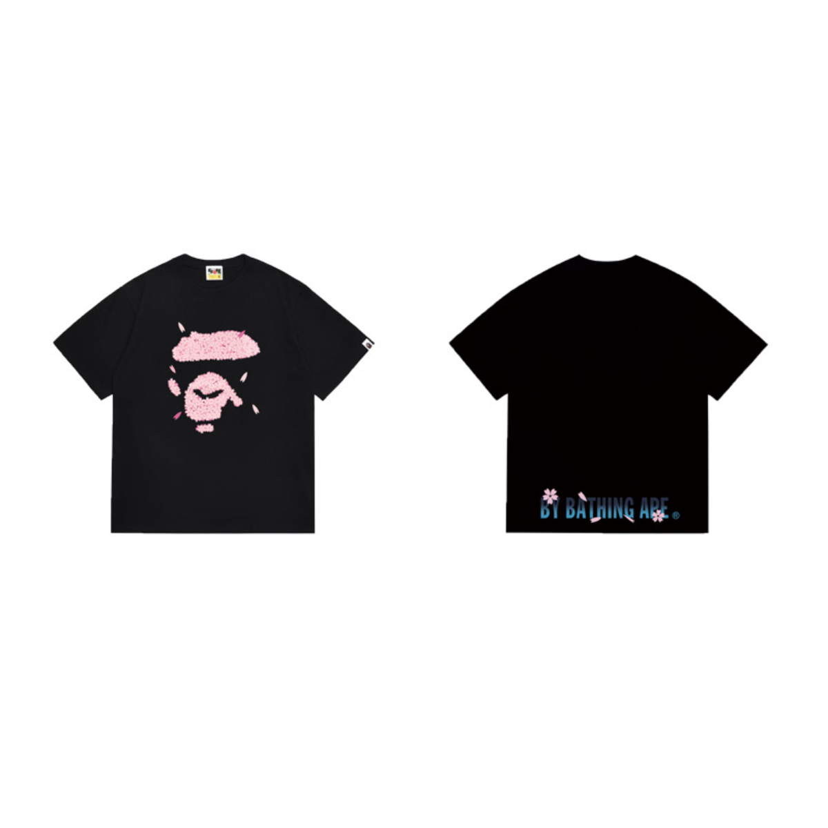 Bathing Shark and ape head print T-Shirt NextBlock