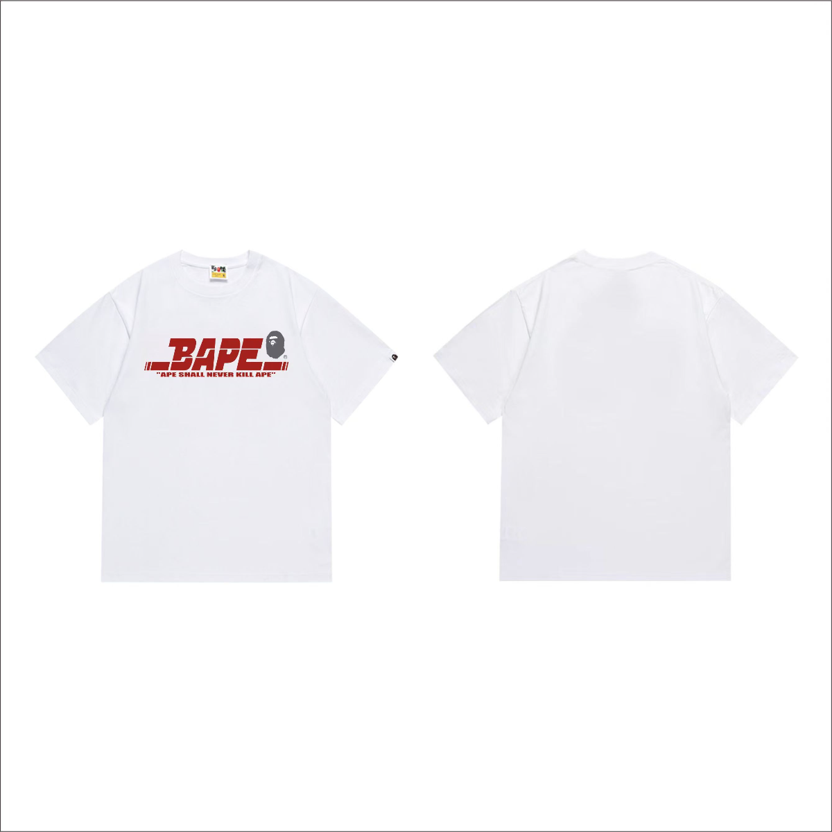 Bathing Shark and ape head print T-Shirt NextBlock