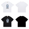 Bathing Shark and ape head print T Shirts NextBlock