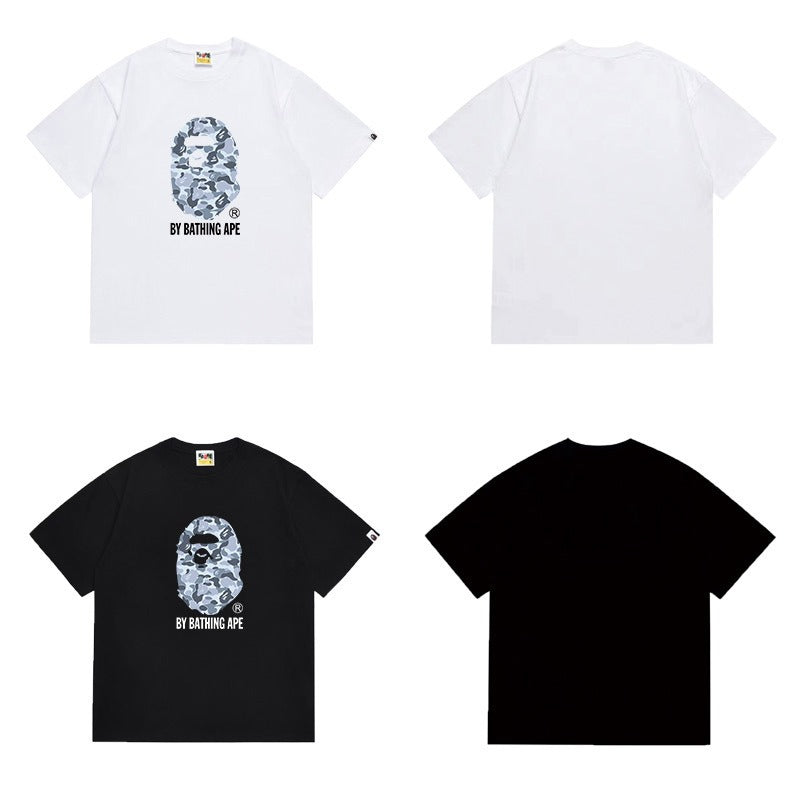 Bathing Shark and ape head print T Shirts NextBlock