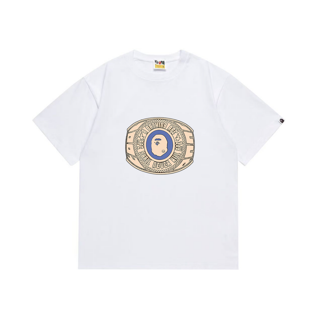 Bathing Shark and ape head print T-Shirt NextBlock