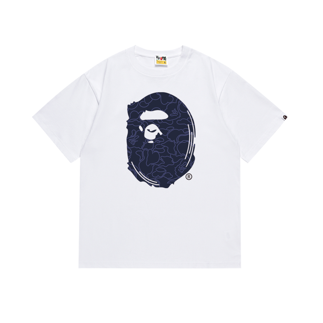 Bathing Shark and ape head print T-Shirt NextBlock