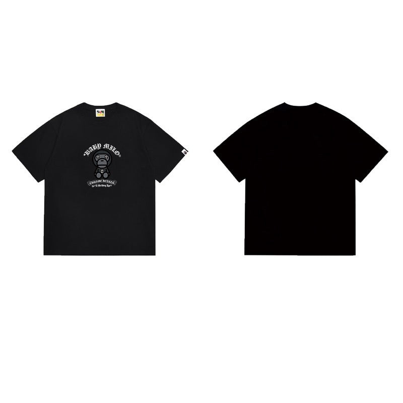 Bathing Shark and ape head print T Shirts NextBlock