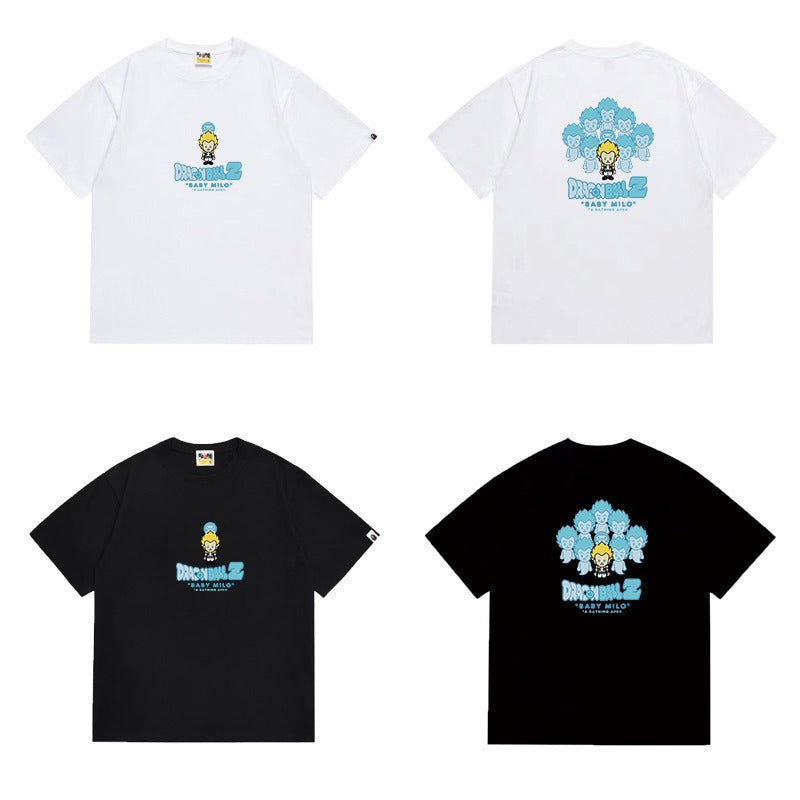 Bathing Shark and ape head print T Shirts NextBlock