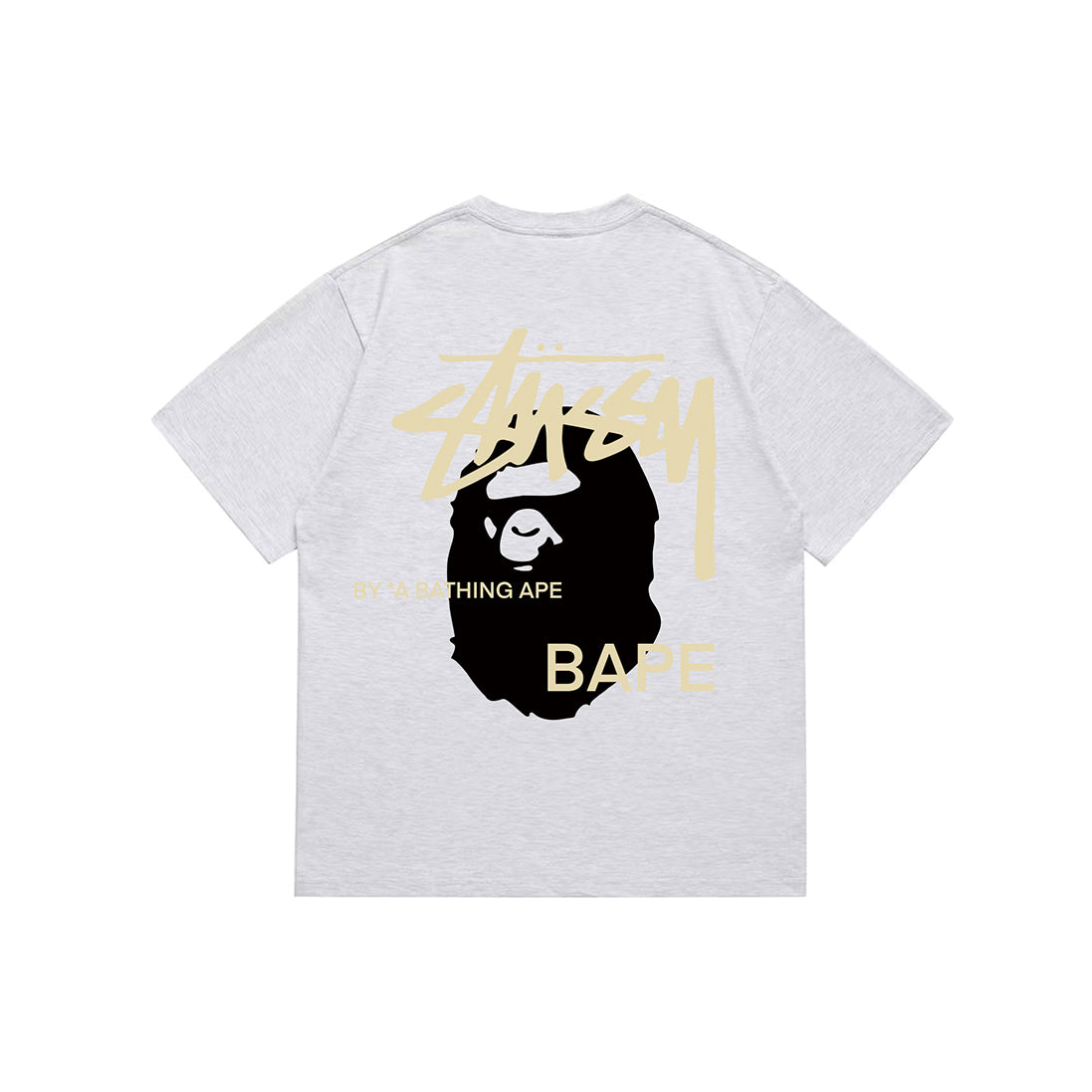 Bathing Shark and ape head print T-Shirt NextBlock