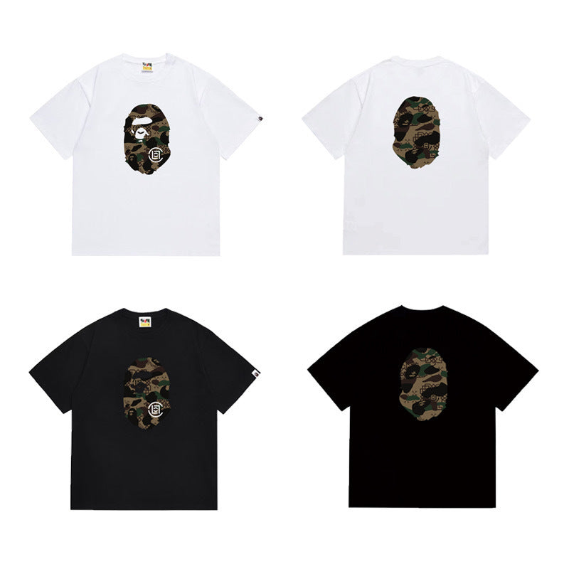 Bathing Shark and ape head print T Shirts NextBlock