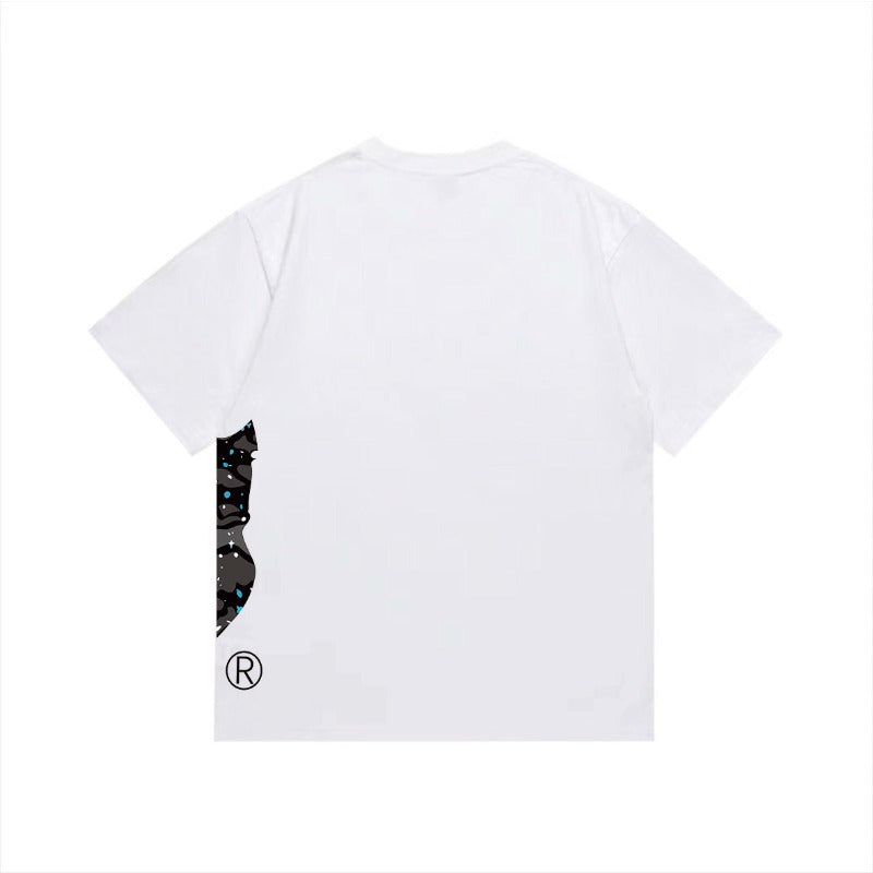 Bathing Shark and ape head print T Shirts NextBlock