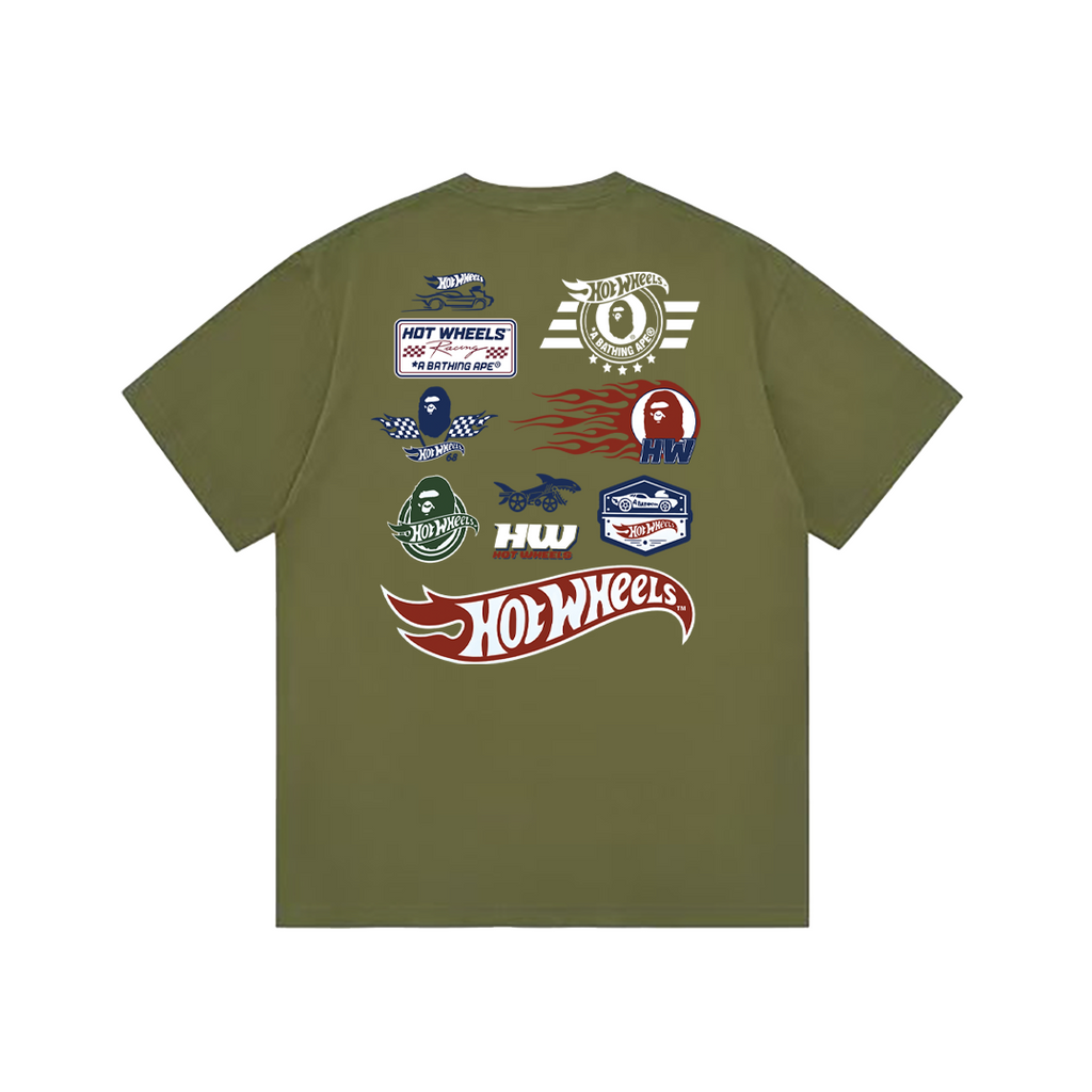 Bathing Shark and ape head print T-Shirt NextBlock