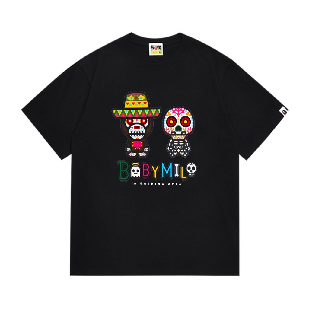 Bathing Shark and ape head print T-Shirt NextBlock