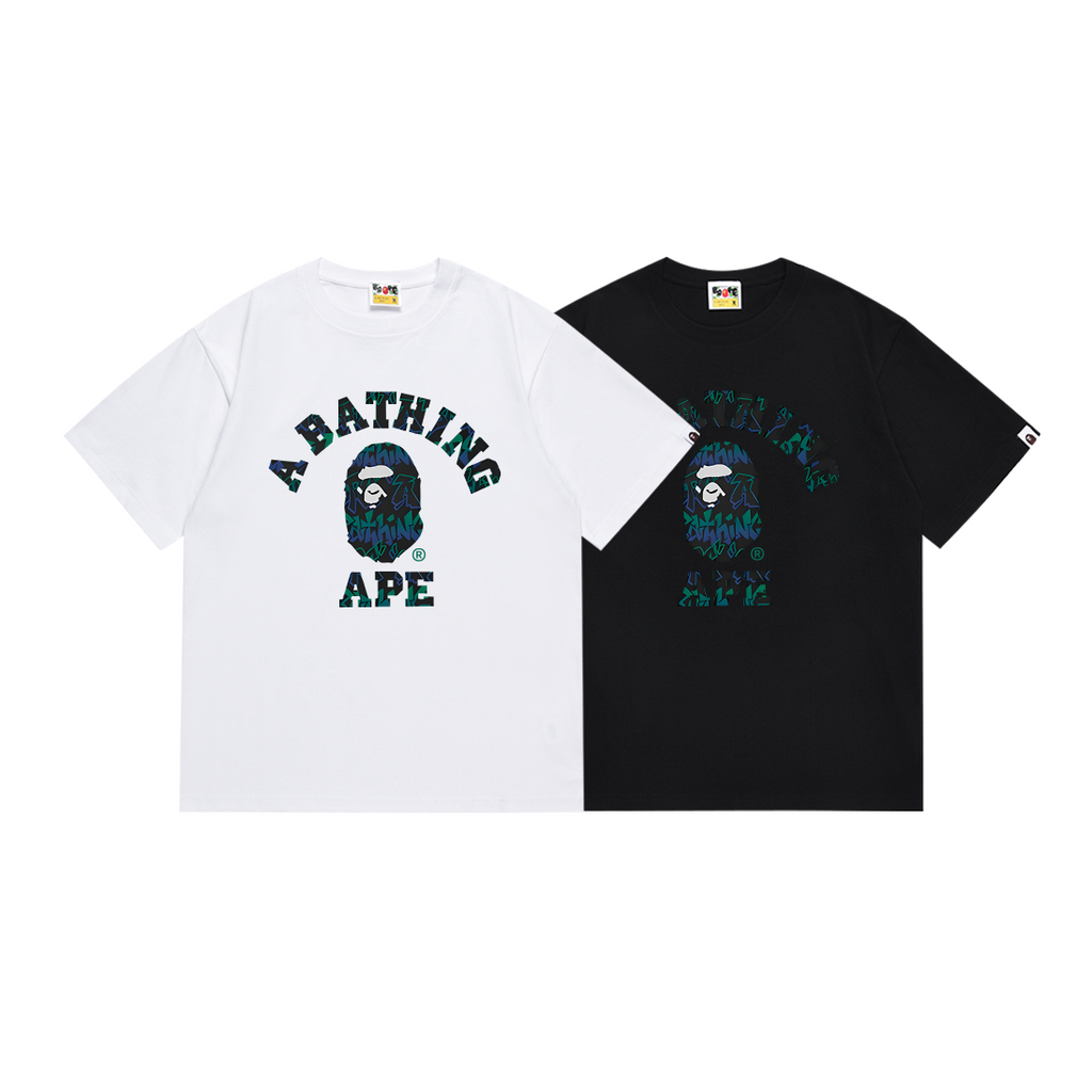 Bathing Shark and ape head print T Shirts NextBlock