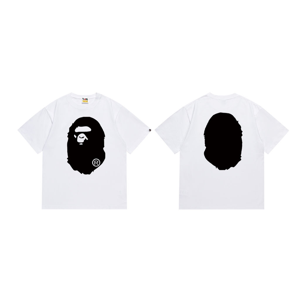 Bathing Shark and ape head print T-Shirt NextBlock