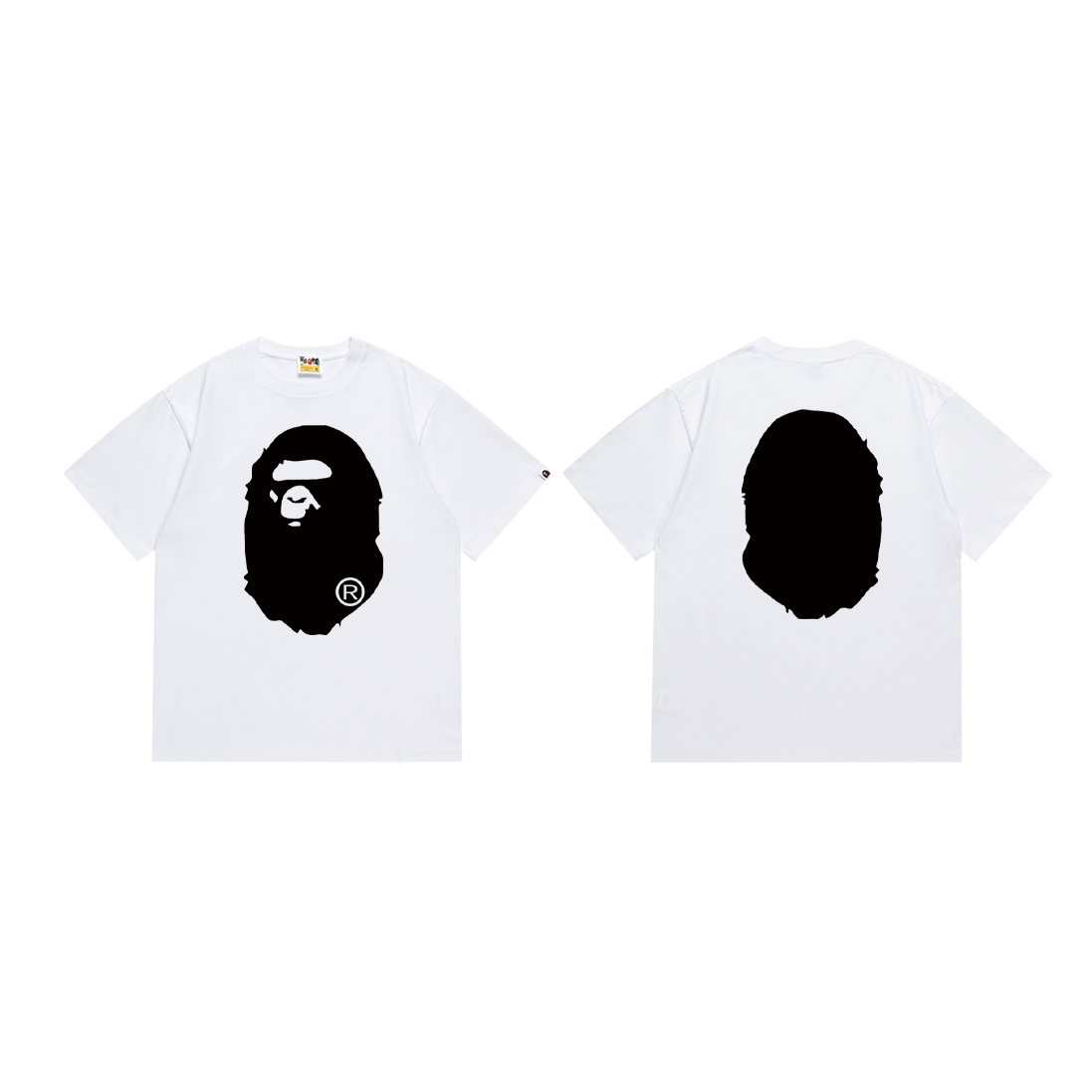 Bathing Shark and ape head print T-Shirt NextBlock