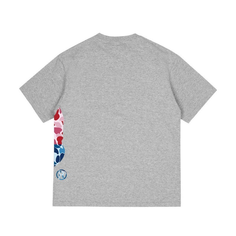 Bathing Shark and ape head print T Shirts NextBlock