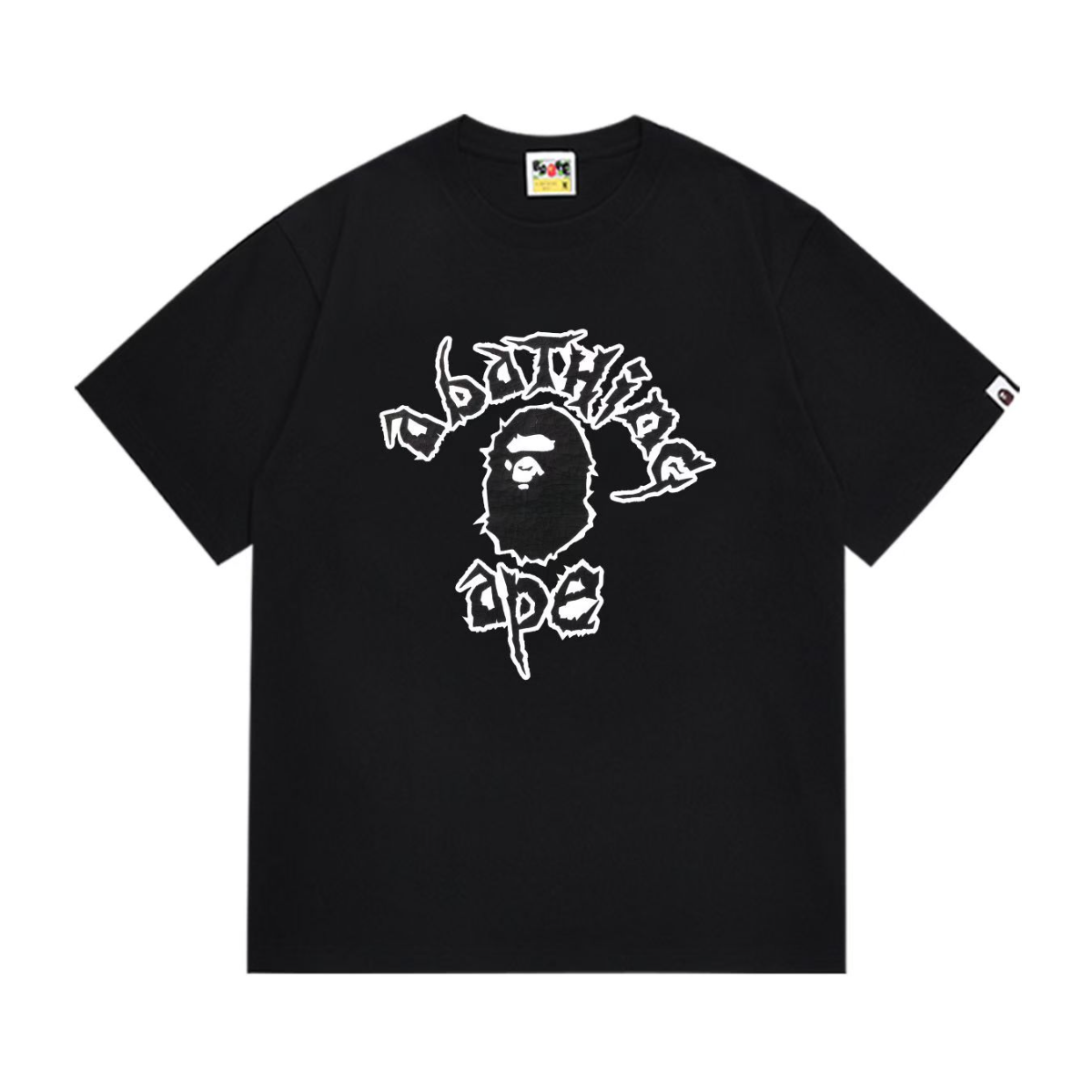 Bathing Shark and ape head print T-Shirt NextBlock