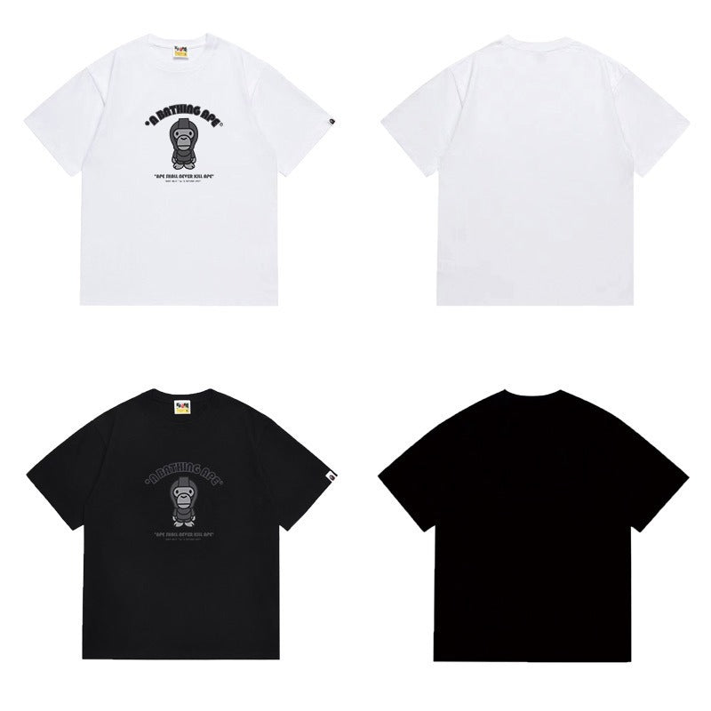 Bathing Shark and ape head print T Shirts NextBlock