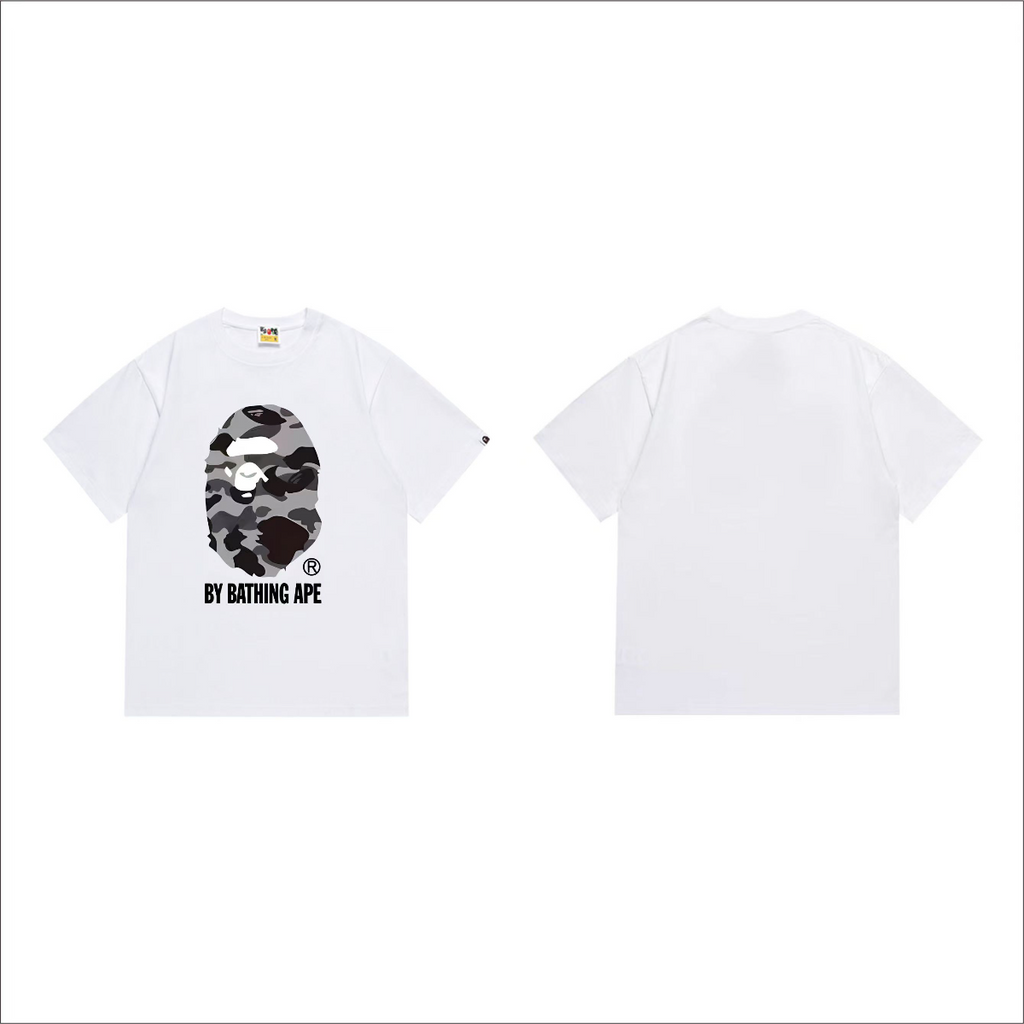 Bathing Shark and ape head print T-Shirt NextBlock