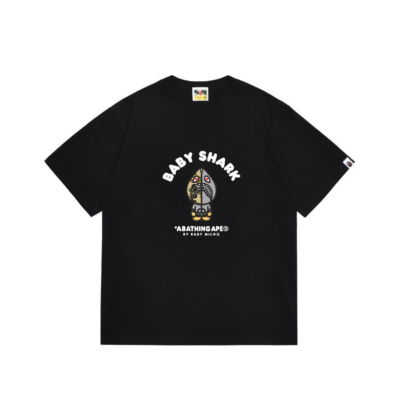 Bathing Shark and ape head print T Shirts NextBlock