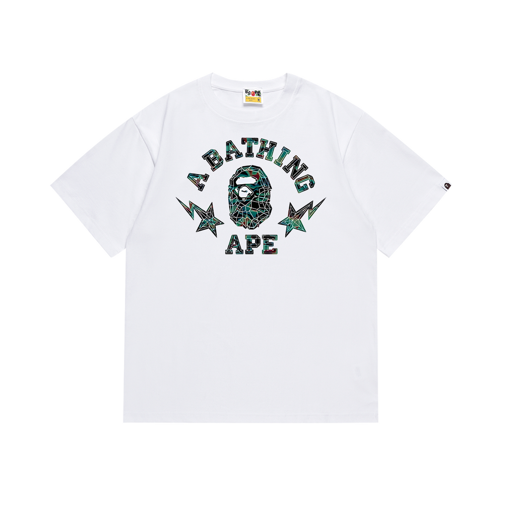 Bathing Shark and ape head print T Shirts NextBlock