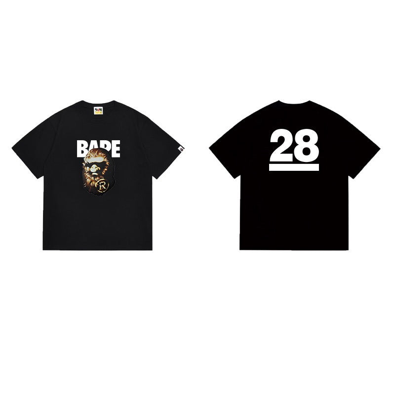 Bathing Shark and ape head print T Shirts NextBlock