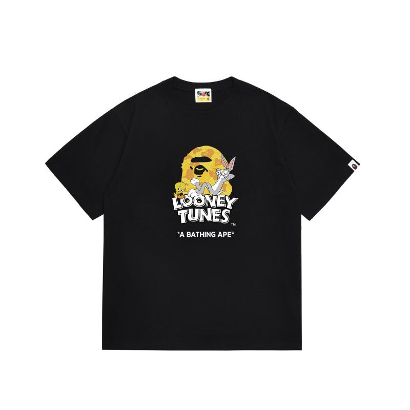 Bathing Shark and ape head print T Shirts NextBlock