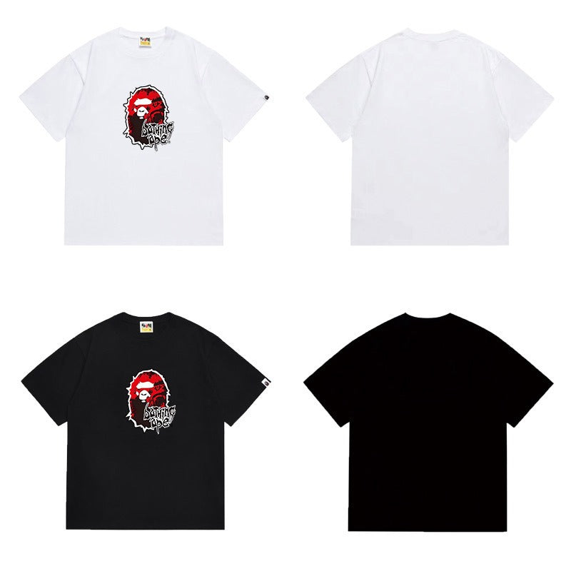 Bathing Shark and ape head print T Shirts NextBlock