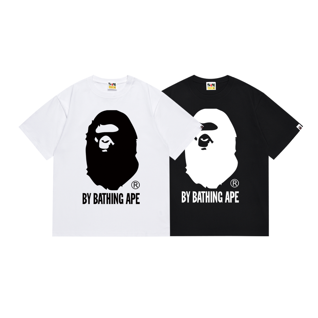 Bathing Shark and ape head print T-Shirt NextBlock