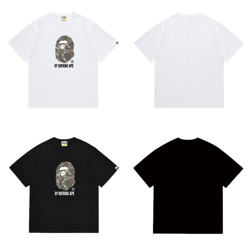 Bathing Shark and ape head print T Shirts NextBlock