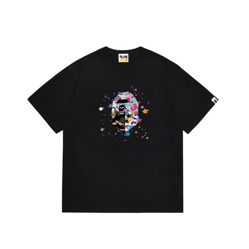 Bathing Shark and ape head print T Shirts NextBlock