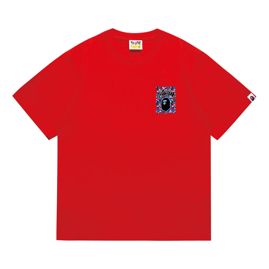 Bathing Shark and ape head print T-Shirt NextBlock