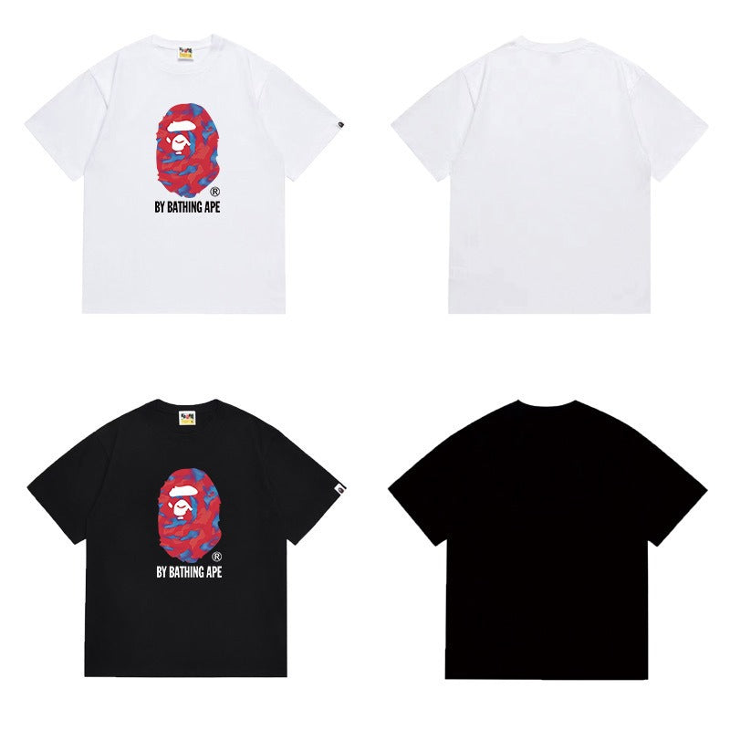 Bathing Shark and ape head print T Shirts NextBlock