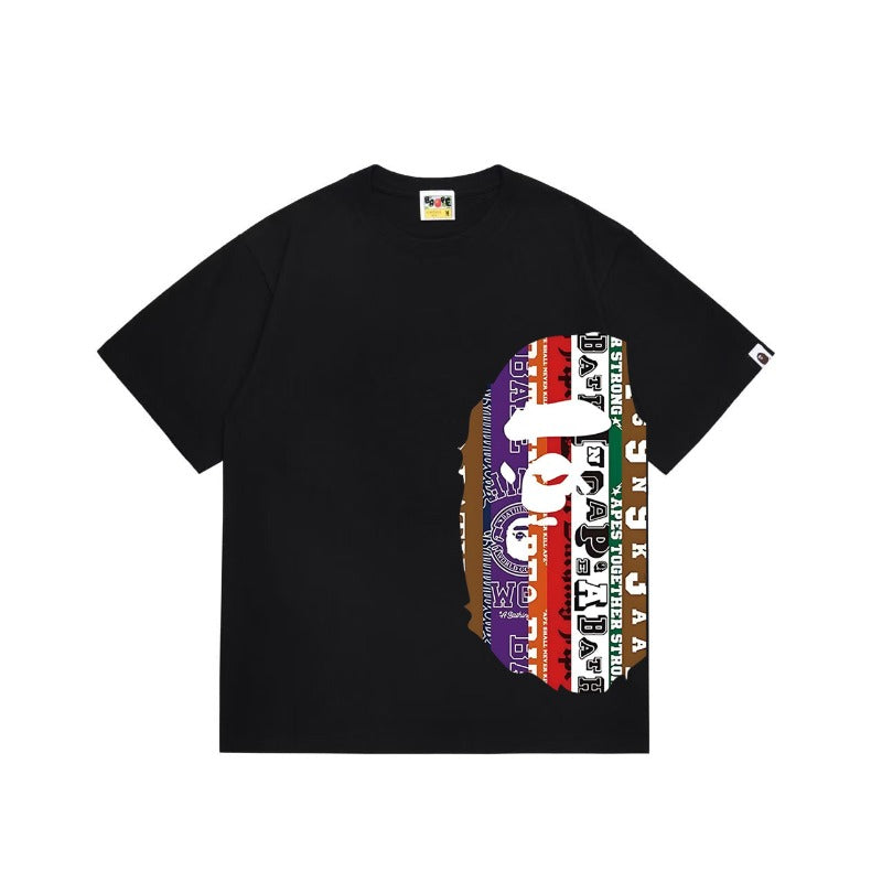 Bathing Shark and ape head print T Shirts NextBlock