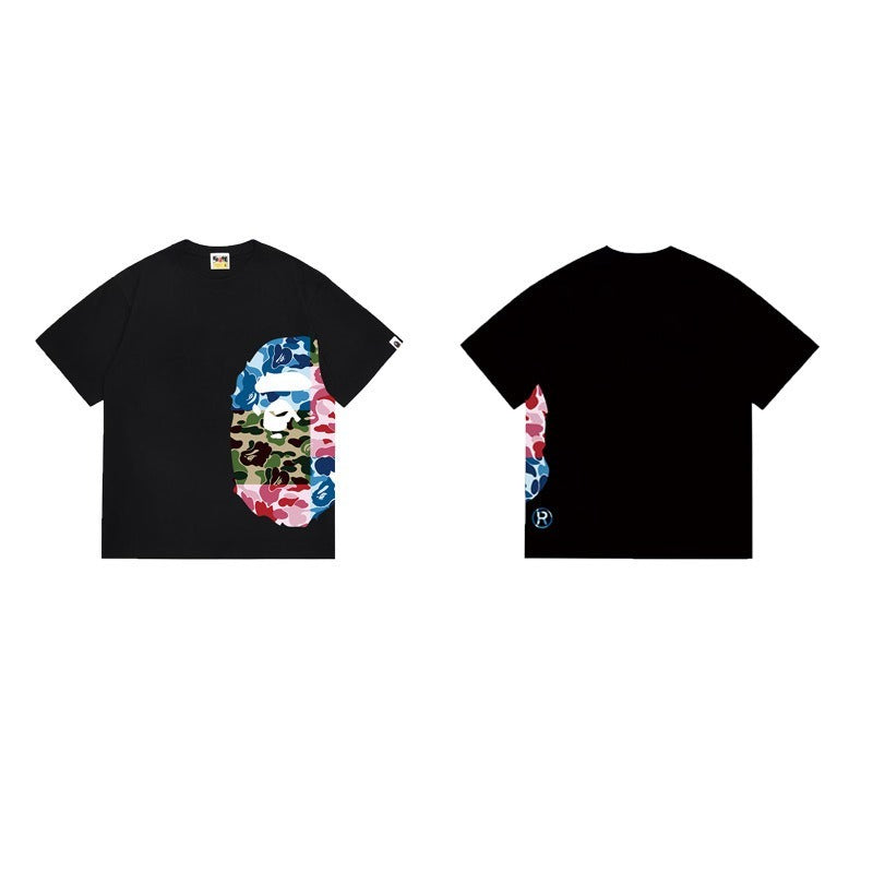 Bathing Shark and ape head print T Shirts NextBlock