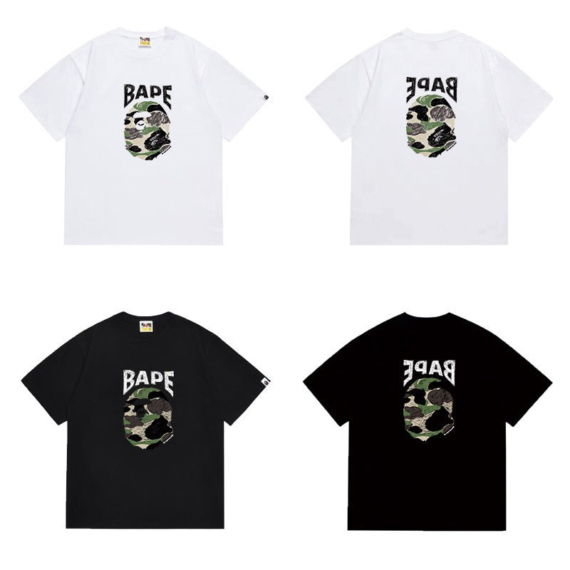 Bathing Shark and ape head print T Shirts NextBlock