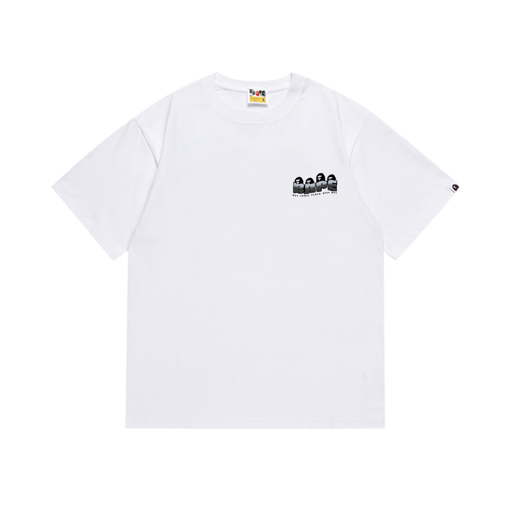 Bathing Shark and ape head print T-Shirt NextBlock