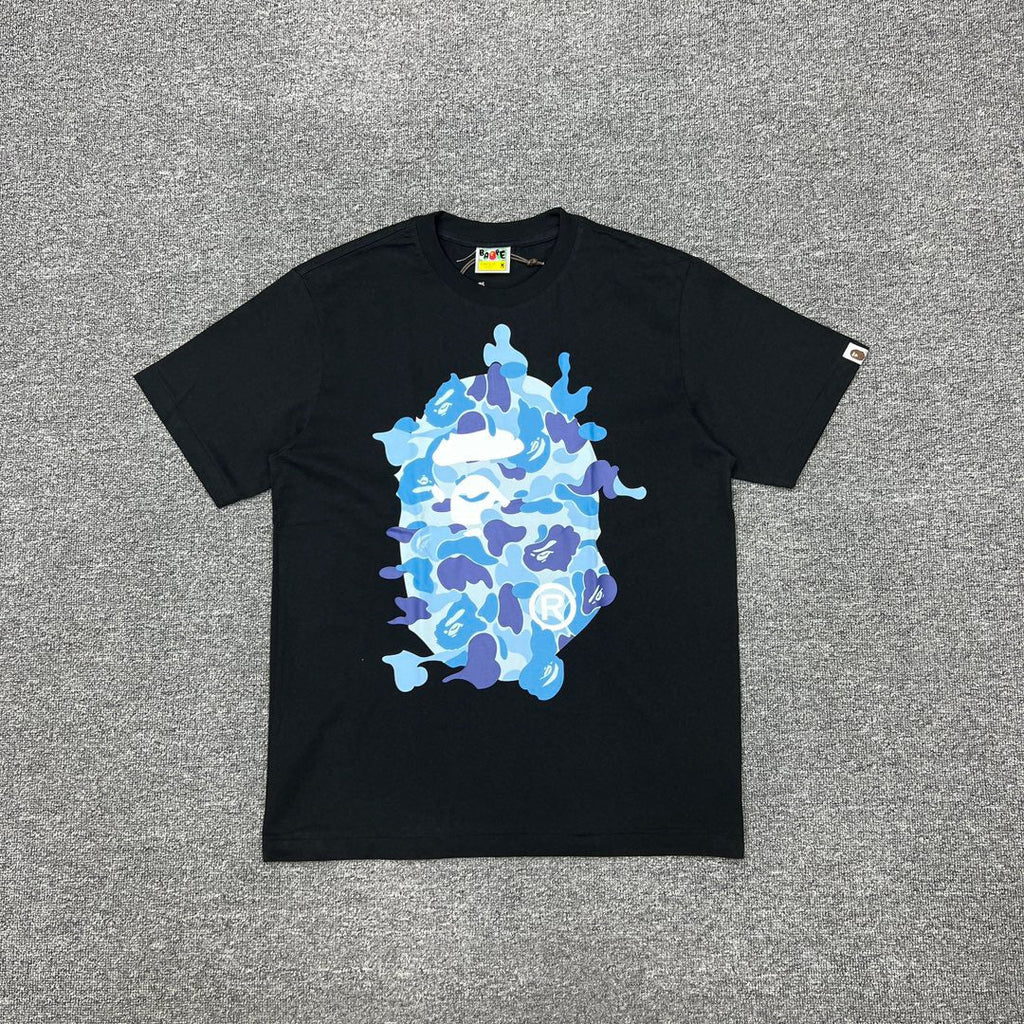 Bathing Shark and ape head print T-Shirt NextBlock