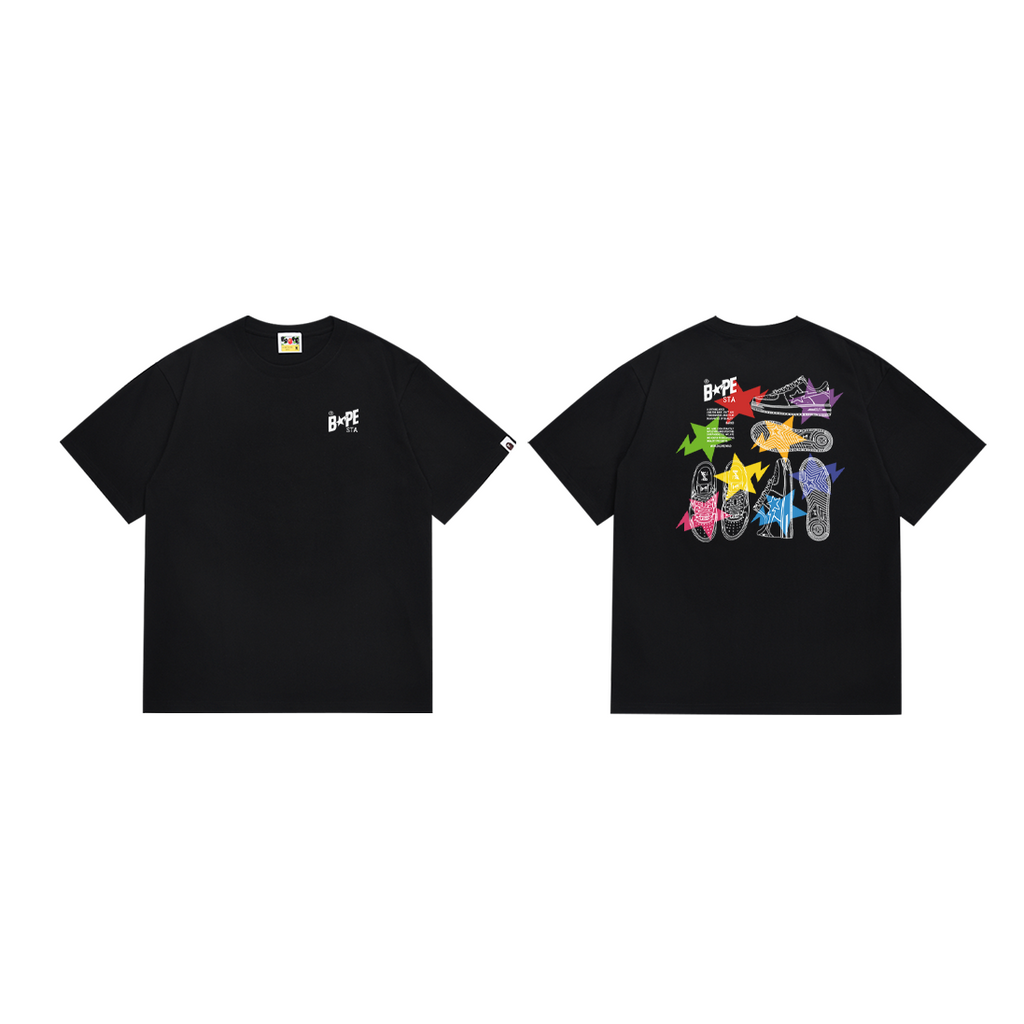 Bathing Shark and ape head print T-Shirt NextBlock