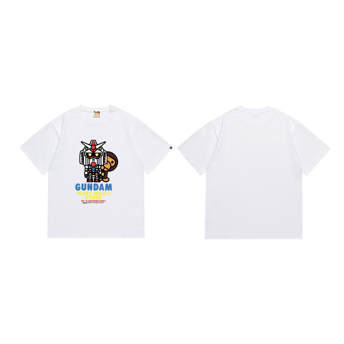 Bathing Shark and ape head print T-Shirt NextBlock