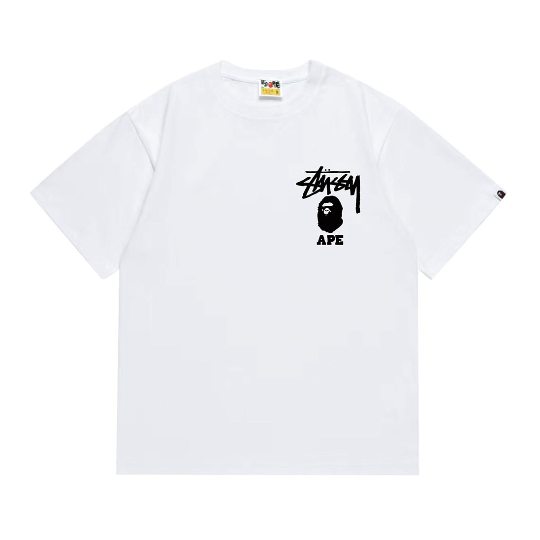 Bathing Shark and ape head print T-Shirt NextBlock