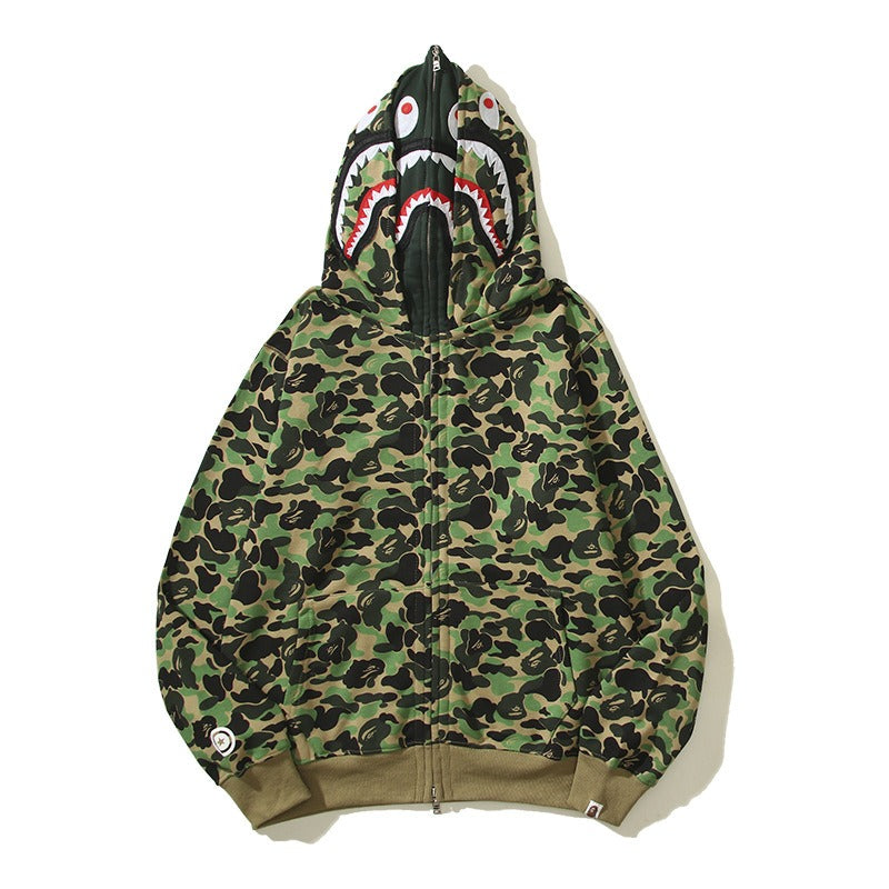Ape Hoodie Camouflage Alphabet Double Hat Sweater Autumn Winter NextBlock