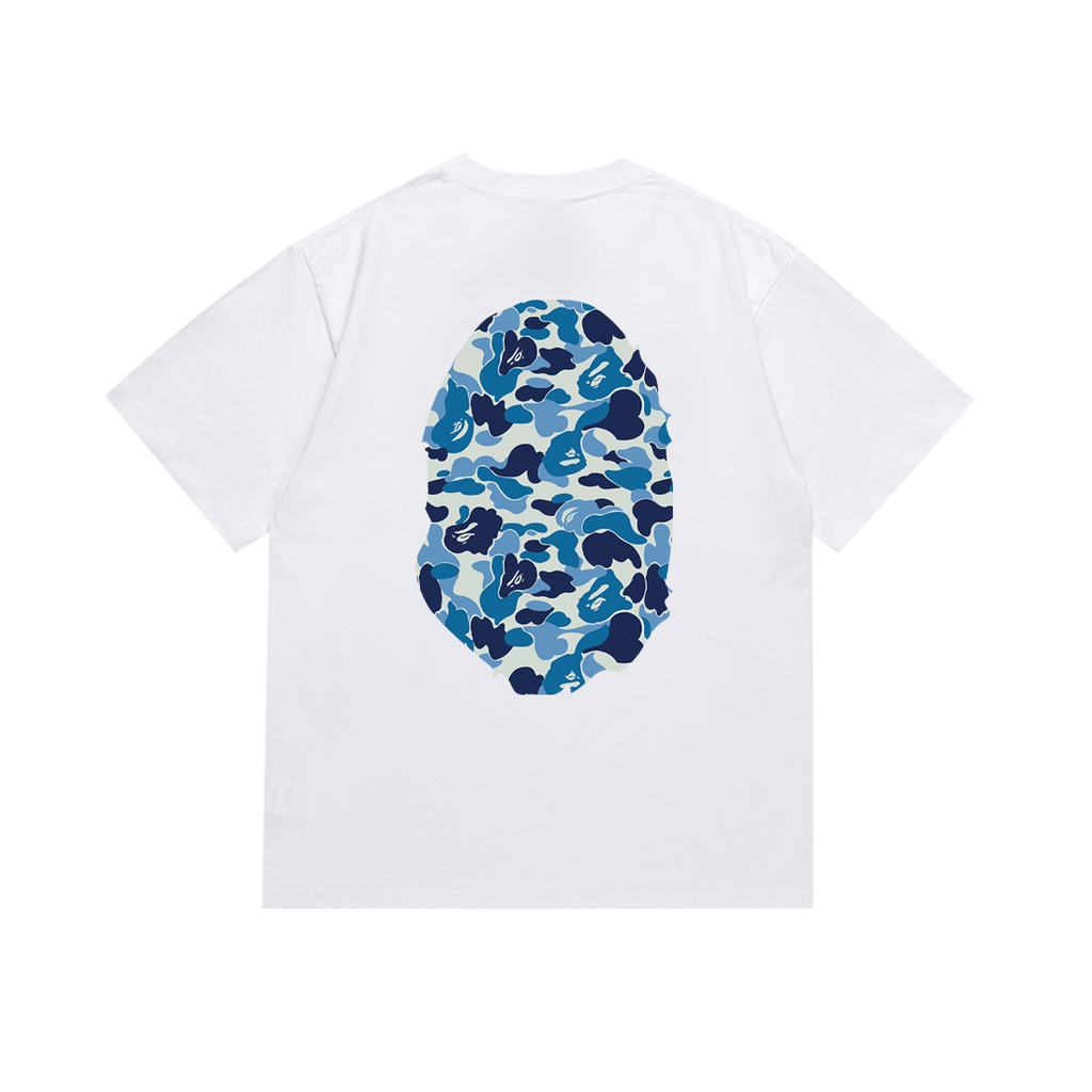Bathing Shark and ape head print T-Shirt NextBlock