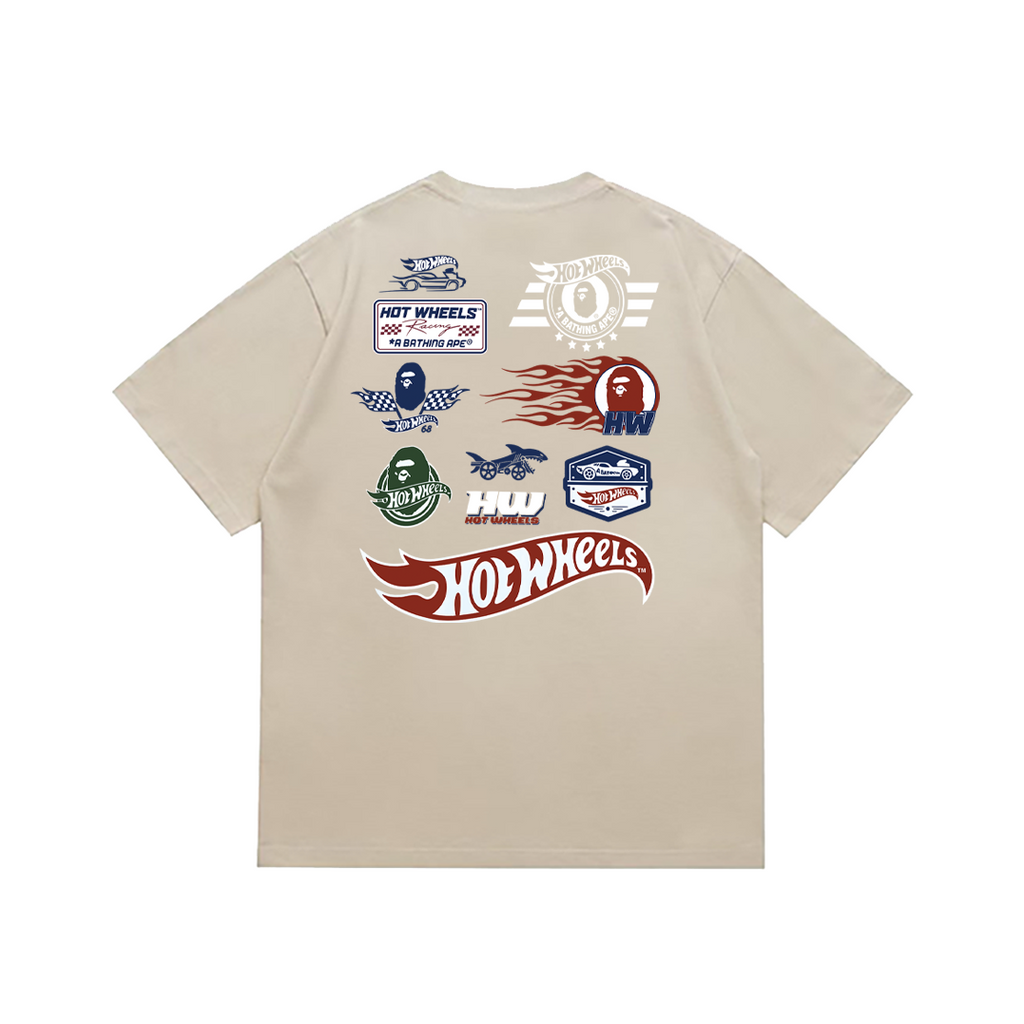 Bathing Shark and ape head print T-Shirt NextBlock