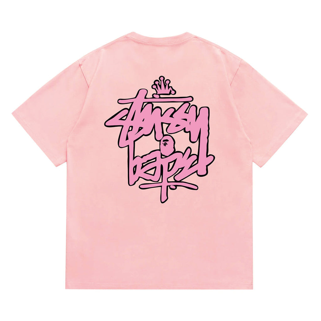 Bathing Shark and ape head print T-Shirt NextBlock