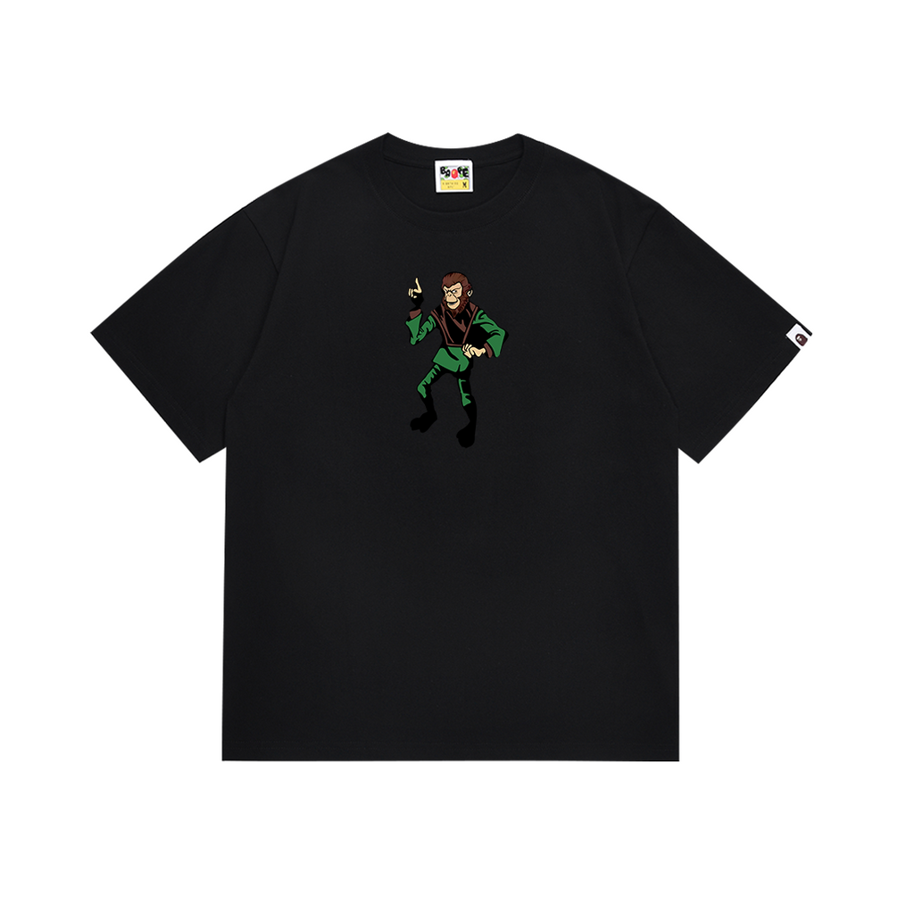 Bathing Shark and ape head print T Shirts NextBlock